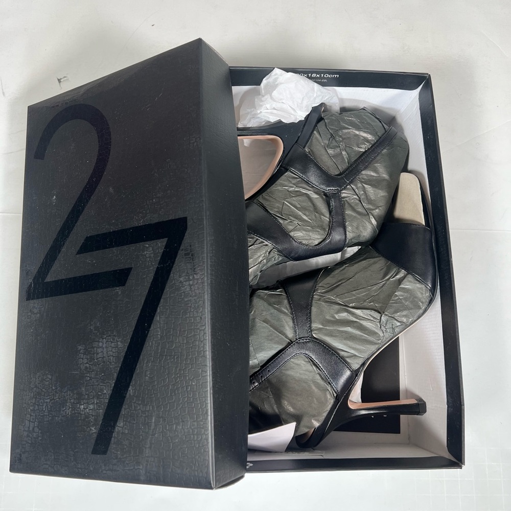 27 Edit Women's Lanie Black Slingback Shoes 4” Heel Size 8M